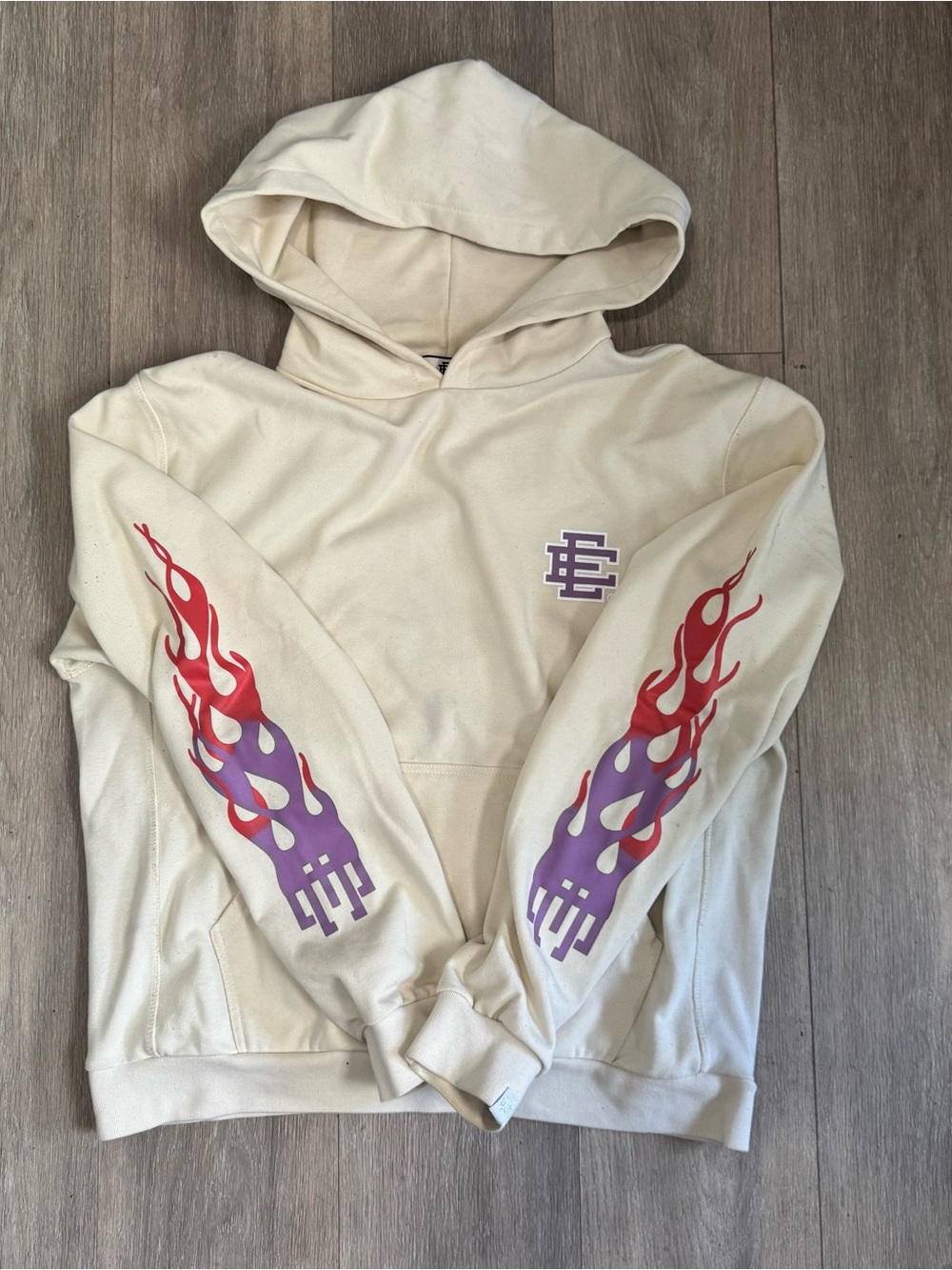 Eric Emanuel Hoodie with Flame Sleeves